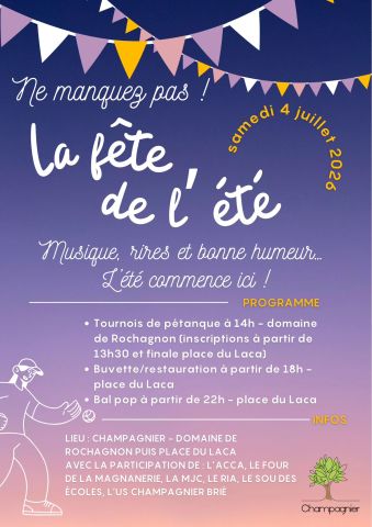 Affiche fête de l'été 4 juillet 2026