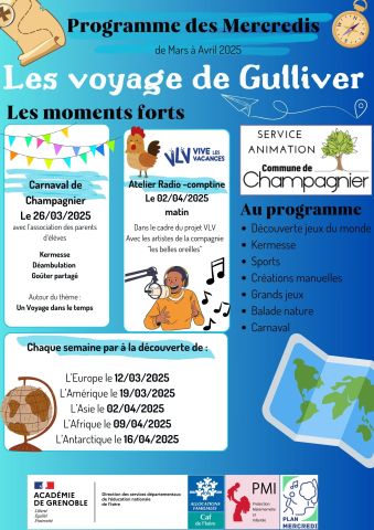 Programme du périscolaire des mercredis