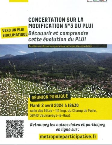 Affiche concertation modification n°3 du PLUi