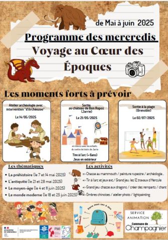 programme mercredi Mai à Juin